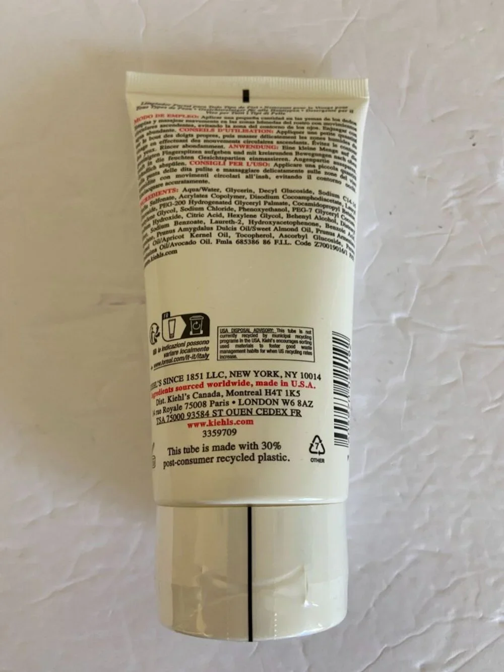 Kiehl's Ultra Facial Cleanser All Skin Types Full Size 5oz / 150ml Full Size NEW